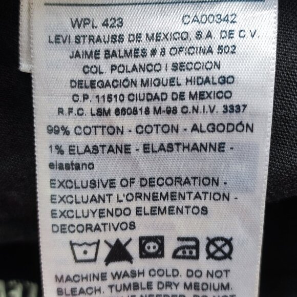 Signature by Levi Strauss S26 jeans men's size W32/L34 black skinny - Picture 8 of 15